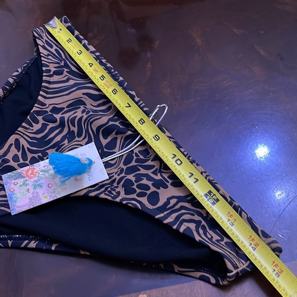 Johnny Was tan zebra hipster swim bottom